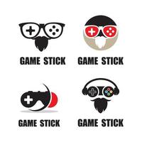 simple and cool free game stick icon vector logo