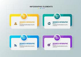 Gradient infographic steps design vector