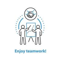 Teamwork concept icon. Partnership idea thin line illustration. Business partners. Vector isolated outline drawing
