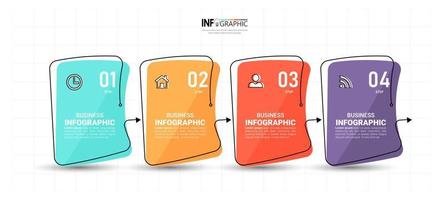 Creative infographic four options template vector