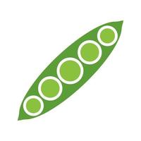 Pea pod glyph color icon. Silhouette symbol on white background with no outline. Negative space. Vector illustration