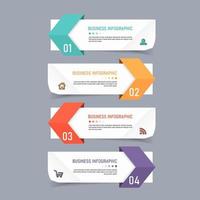 Creative infographic four options template vector