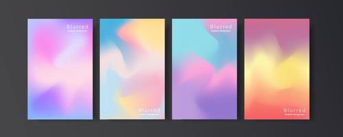 Set of abstract blurred gradient mesh background. vector