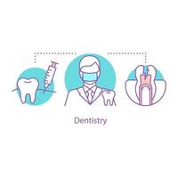 Dentistry concept icon. Stomatology idea thin line illustration. Dental treatment. Dentist. Vector isolated outline drawing