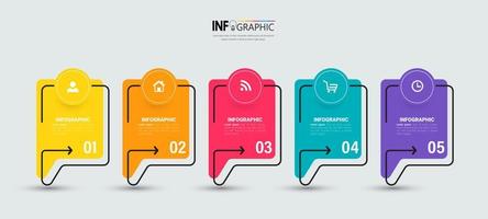 Thin line infographic template vector