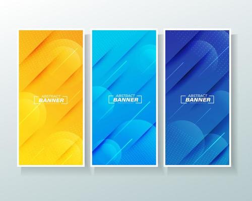 Modern abstract background vertical banner set.