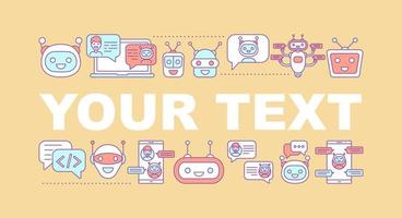 Chatbot word concepts banner. Chat bot. Service robot. Isolated lettering typography idea with linear icons. Machine learning. Artificial intelligence. Vector outline illustration