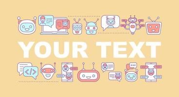 banner de conceptos de palabra chatbot. bot de chat. robot de servicio. idea de tipografía de letras aisladas con iconos lineales. aprendizaje automático. inteligencia artificial. ilustración de contorno vectorial vector