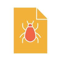 Bug report glyph color icon. Software errors information. Silhouette symbol on white background with no outline. Computer viruses statistics. Negative space. Vector illustration