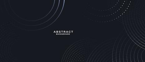 Abstract black background with white circle rings. vector