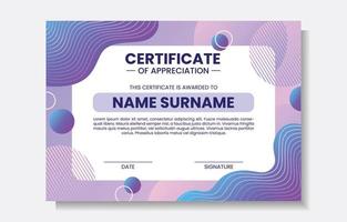 Gradient Modern Certificate Template vector