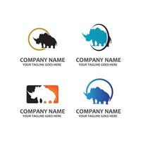 simple rhino animal icon vector logo