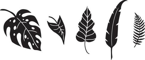 leaf set plant sign symbol vector