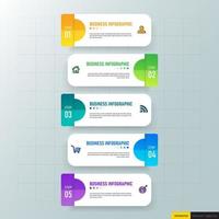 Gradient infographic steps design vector