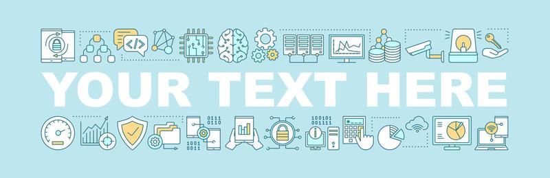 Data protection word concepts banner. IT technology. Big data. Isolated lettering typography idea with linear icons. Machine learning. Vector outline illustration