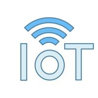 Internet of things color icon. IoT signal. Artificial intelligence. Isolated vector illustration