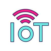 Internet of things color icon. IoT signal. Artificial intelligence. Isolated vector illustration