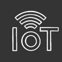 Internet of things chalk icon. IoT signal. Artificial intelligence. Isolated vector illustration