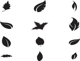 black Leaf Elements design various shapes.eps vector