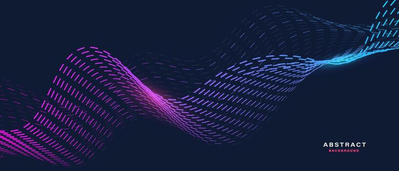 Abstract digital background with flowing particles. vector