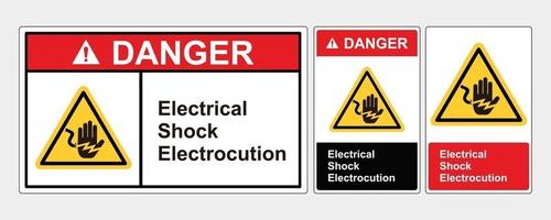 Safety sign Danger Electrical Shock Electrocution vector