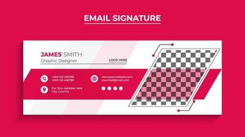 Professional modern Email signature or email footer Template design Pro Download vector