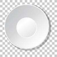 White plain plate on grid background vector