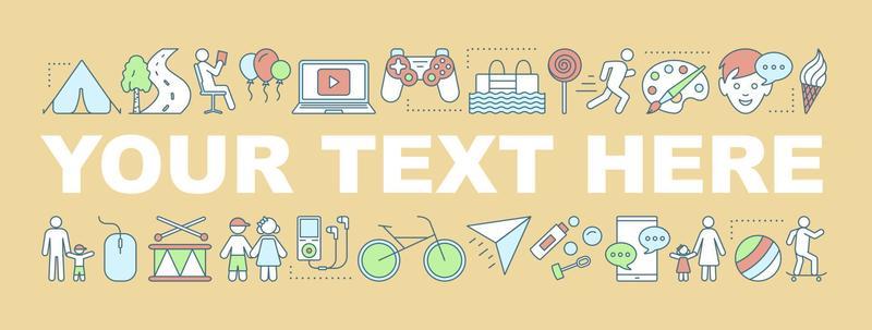 After school activities word concepts banner. Child entertainment. Children leisure time. Kids hobbies. Isolated lettering typography idea with linear icons. Vector outline illustration