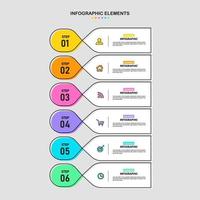 Linear flat process infographic vector