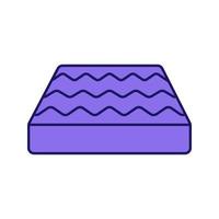 Orthopedic bed mattress color icon. Memory foam, latex, innerspring mattress. Bedding. Isolated vector illustration