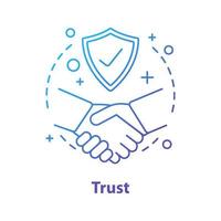 Trust concept icon. Defence, protection idea thin line illustration. Life insurance. Vector isolated outline drawing