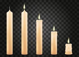 burning wax candle vector illustration isolated on transparent background