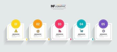 Colorful step business infographic vector