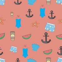 Vector Illustration of Icon Summer Time Pattern