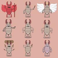 Vector Illustration Of Nine Emote and Pose Termite Character