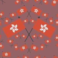 Vector Illustration of Pattern Hong Kong Flags