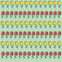 Vector Illustration Of Pattern Flowers red Yellow and Green