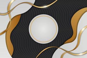 Abstract Modern Luxury Dynamic Shape Overlapped Elegant Golden with Combine white Elements Background vector