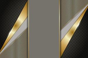 Abstract Modern Luxury Geometric Overlapped Golden with Combine Grey Elements Background vector