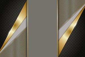 Abstract Modern Luxury Geometric Overlapped Golden with Combine Grey Elements Background vector