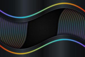 Abstract Modern Metallic Dynamic Shape Glossy RGB Glow in The Dark Background vector
