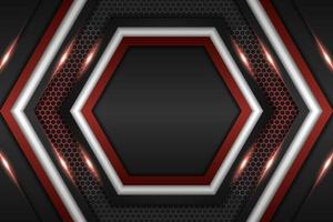 8. Modern Futuristic Technology Geometric Glow Red with Metallic Background vector