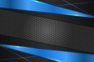 Abstract Modern Technology Shiny Blue Hexagon Dark Background vector