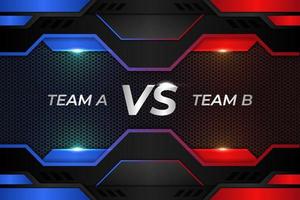 Modern Futuristic Versus Sports Match Battle Competition Shiny Red and Blue on Dark Background vector