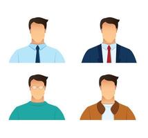 Set of man avatars isolated on white background. vector illustration