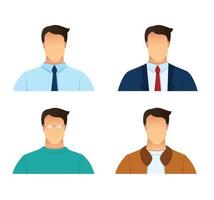 Set of man avatars isolated on white background. vector illustration