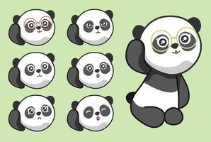 Cute Panda with eye glasses vector