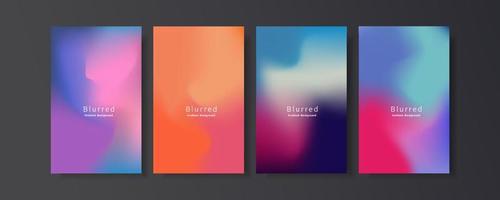 Set of abstract blurred gradient mesh background. vector