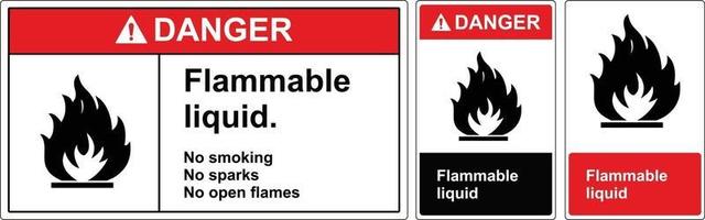 Safety sign flamable liquid ANSI and OSHA Standard