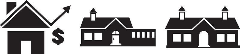 Casa tres icono desin y logo negro icono gráfico símbolo de color clásico black.eps vector